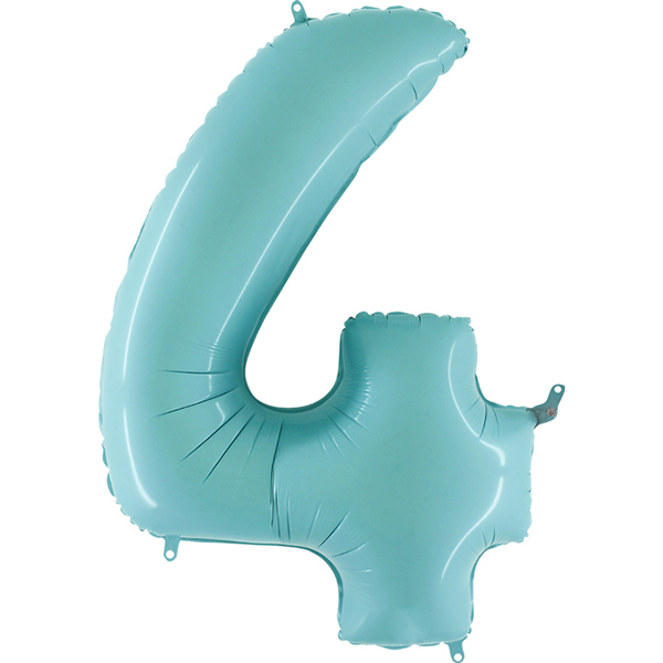 Zahl 0 - 9, Hellblau, EINZELN wählbar, Folienballon H102cm – Bild 4