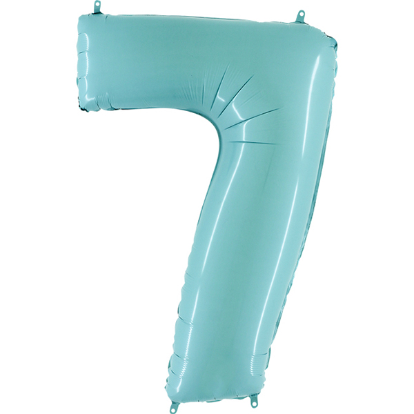 Zahl 0 - 9, Hellblau, EINZELN wählbar, Folienballon H102cm – Bild 7