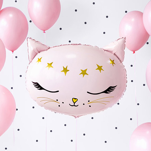 Katze, rosa, Folienballon, B 48 cm – Bild 2