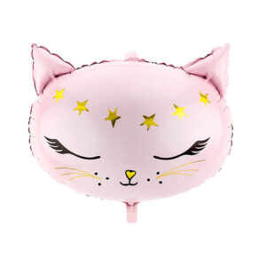 Katze, rosa, Folienballon, B 48 cm