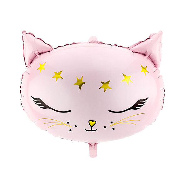 Katze, rosa, Folienballon, B 48 cm