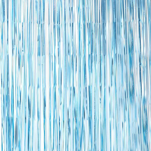 Fransenvorhang, Folie satin-hellblau, B 1 x L 2,5 m