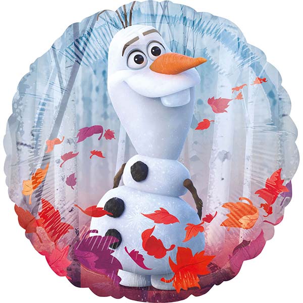 Frozen 2, Elsa & Anna, Rückseite Olaf, Folienballon, rund, 45cm – Bild 2