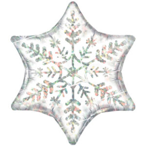 Glitzernde Schneeflocke, Folienballon, 90 cm