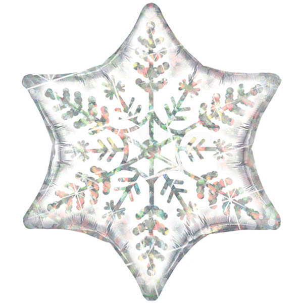 Glitzernde Schneeflocke, Folienballon, 90 cm