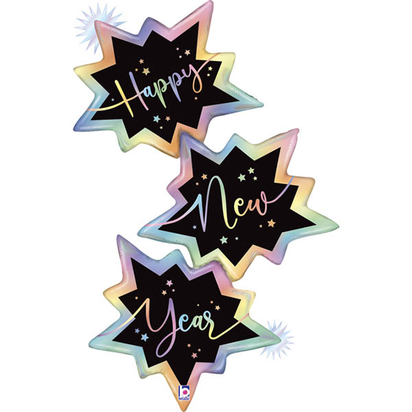 "Happy New Year" TRIO, Folienballon, 129 cm