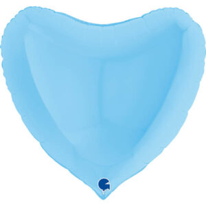 Herzballon Pastell Blau / Folie / 75cm