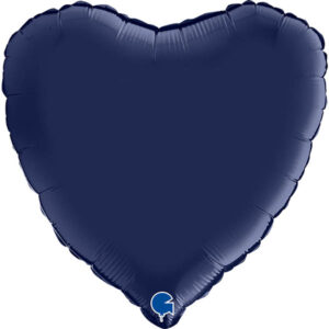 Herzballon Satin Dunkelblau / Folie / 45cm