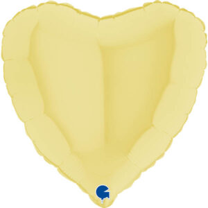 Herzballon Gelb Pastell / Folie / 45cm