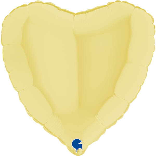 Herzballon Gelb Pastell / Folie / 45cm