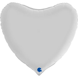 Herzballon Polarweiß Satin / Folie / 75cm