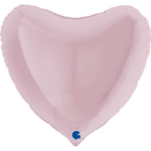 Herzballon Metallic Zartrosa / Folie / 45cm