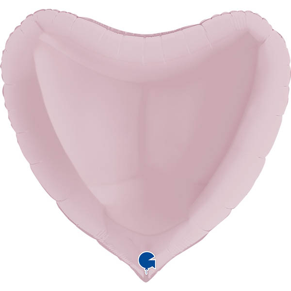 Herzballon Metallic Zartrosa / Folie / 45cm
