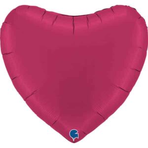 Herzballon Satin Cherry / Folie / 75cm