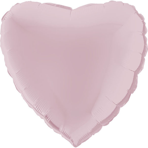 Herzballon Metallic Zartrosa / Folie / 56cm