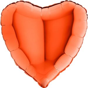 Herzballon Metallic Orange / Folie / 45cm