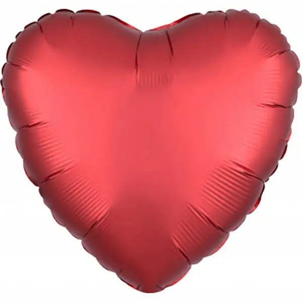 Herzballon Satin Rot / Folie / 45cm – Bild 2