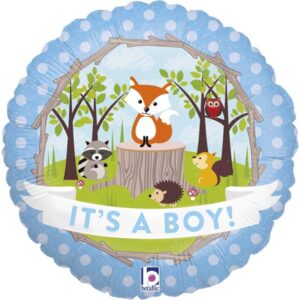 It's a BOY Fuchs, Folienballon rund 45 cm