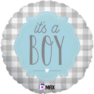 It's a BOY Karo, Folienballon rund 45cm