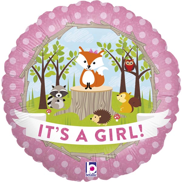 It's a GIRL Fuchs, Folienballon rund 45cm
