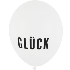 Ballon GLÜCK weiß 28cm / Latex