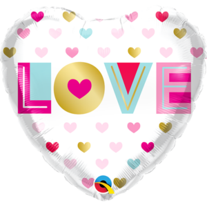 Herzballon "Love" Metallic / Folie / 45cm