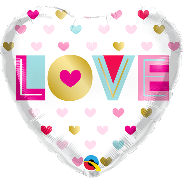 Herzballon "Love" Metallic / Folie / 45cm
