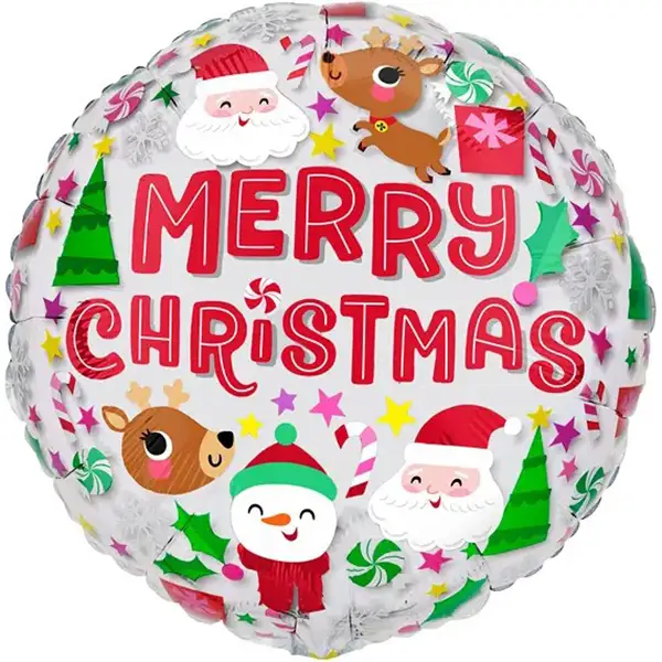 Merry Christmas Weihnachtsfreunde Folienballon 45cm