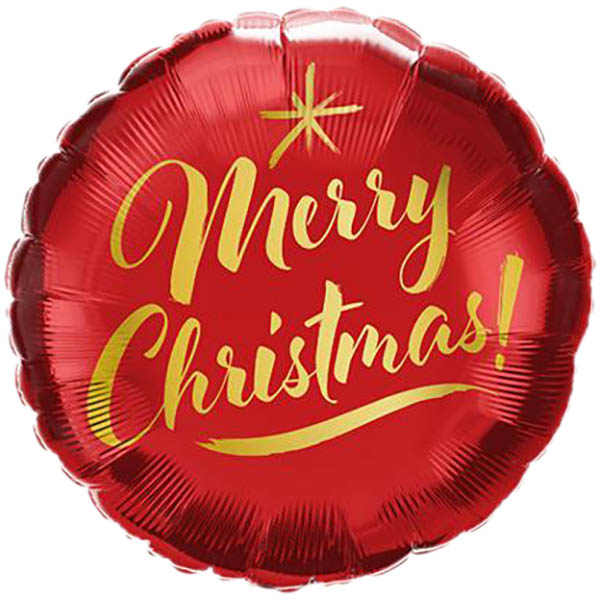 Merry Christmas rot Folienballon 45cm