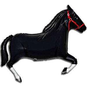 Pferd schwarz / Folienballon / L circa 79 cm