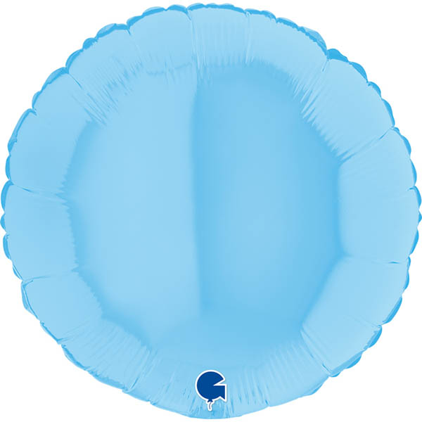 90cm Rund, pastell blau, Folienballon