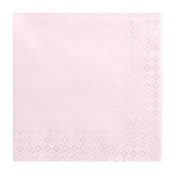 Servietten, hell puder-rosa, dreilagig, 20 Stk., 33 x 33 cm