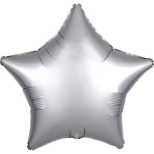 Sternballon satin silber, circa 45cm
