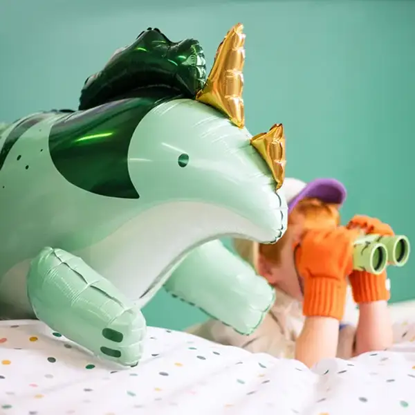 Grüner Triceratops, Airwalker, Folienballon 93 x 49 cm – Bild 2