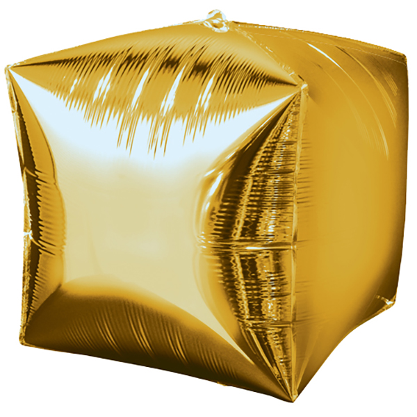 40cm Würfel Metallic Gold
