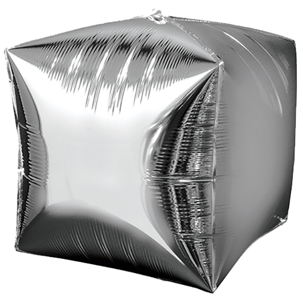 45cm Würfel Metallic Silber