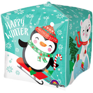 Würfel Wintertiere Folienballon 38cm