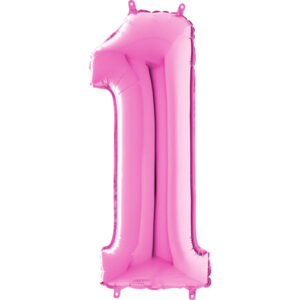 Zahl 0 - 9, Pink, EINZELN wählbar, Folienballon H102cm