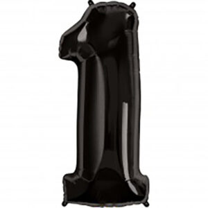 Zahl 0 - 9, schwarz, EINZELN wählbar, Folienballon H102cm