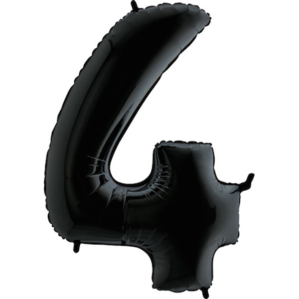 Zahl 0 - 9, schwarz, EINZELN wählbar, Folienballon H102cm – Bild 4
