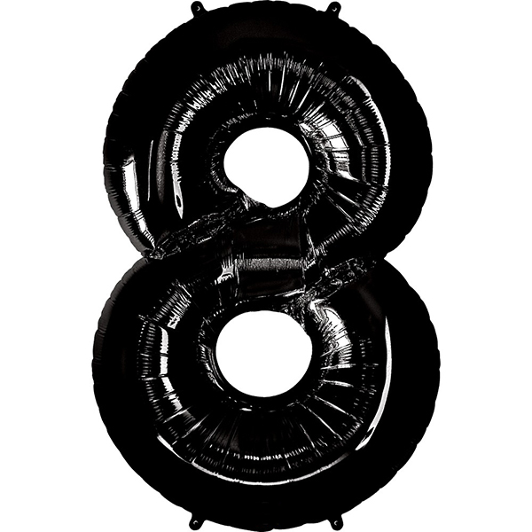 Zahl 0 - 9, schwarz, EINZELN wählbar, Folienballon H102cm – Bild 8