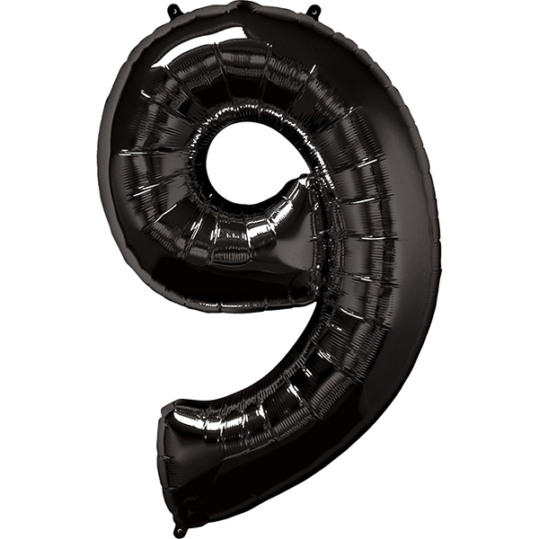 Zahl 0 - 9, schwarz, EINZELN wählbar, Folienballon H102cm – Bild 9
