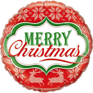 Merry Christmas rot kariert Folienballon 45cm