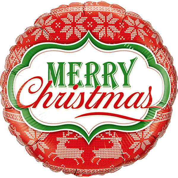 Merry Christmas rot kariert Folienballon 45cm