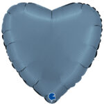 Herz Jeansblau Satin