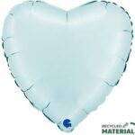 Herz Puderblau Satin