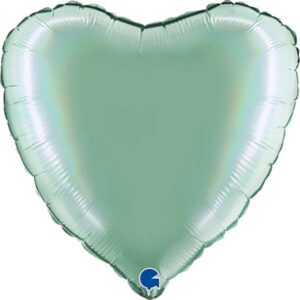 Herzballon Irisierend Mint / Folie / 45cm