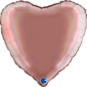 Herzballon Irisierend Rosé / Folie / 45cm
