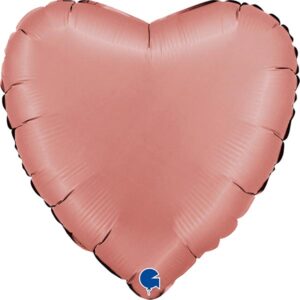 Herzballon Roségold Satin / Folie / 75cm