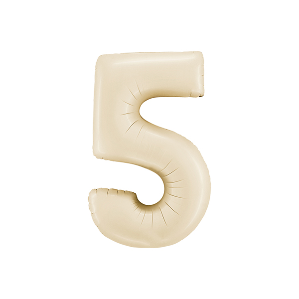 Zahl 0 - 9, Satin Cream, EINZELN wählbar, Folienballon, 66 cm – Bild 5
